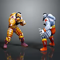 Game and Movie Characters in Confrontation with Battle Stance and Armor