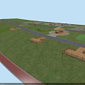 Solid Wooden Outdoor Sofa And Coffee Table Combinations For Spacious Park Grassland Rest Area