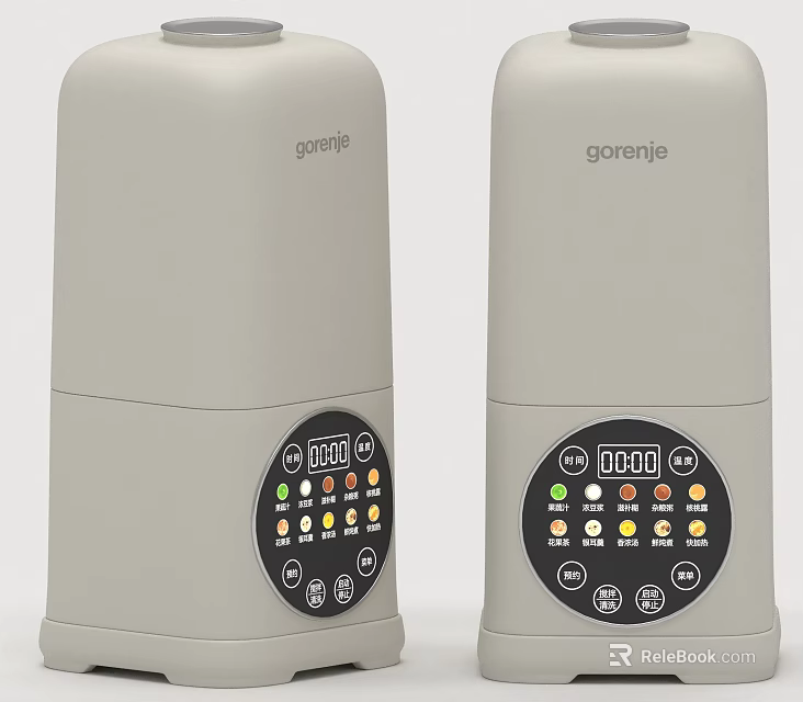 Gorenje Grey Kitchen Appliances With Control Panel And Digital Display Buttons 3d model 