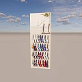 Vertical Display Rack With Various Colored Socks Under Cloudy Blue Sky