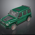 Stylish Green SUV with Roof Rack Red Accented Wheels and Tough Front Grille Design