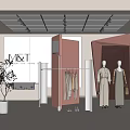 M&T Clothing Store Modern Interior With Hanging Clothes Mannequins And Open Space