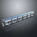 Modern Train Model With Multiple Carriages Shiny Metal Exterior And Windows 3d model