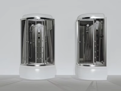 Modern Freestanding Shower Sauna with Glass Door and Stainless Steel Frame 3d model