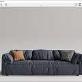 Navy Blue And Brown Sectional Sofas With Decorative Accent Pillows In Modern Style