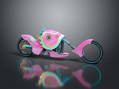 Modern Jet Motorcycle Sci-Fi Motorcycle Concept Motorcycle Flying Car 3d model