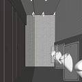 Public Restroom Interior With Grey Stalls Urinals And Light Colored Floor