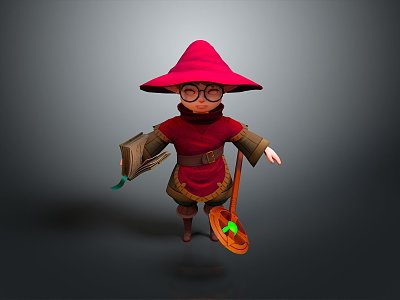 Female Elf Cartoon Witch Magic Witch Magic Girl Magician Elf Mage Warlock Wizard 3d model