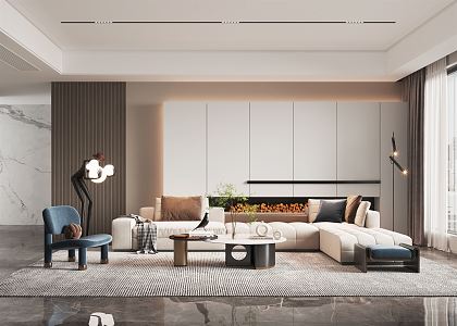 modern living room 3d model