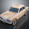 Rusty Vintage Classic Car With Old Exterior And Retro Design Details