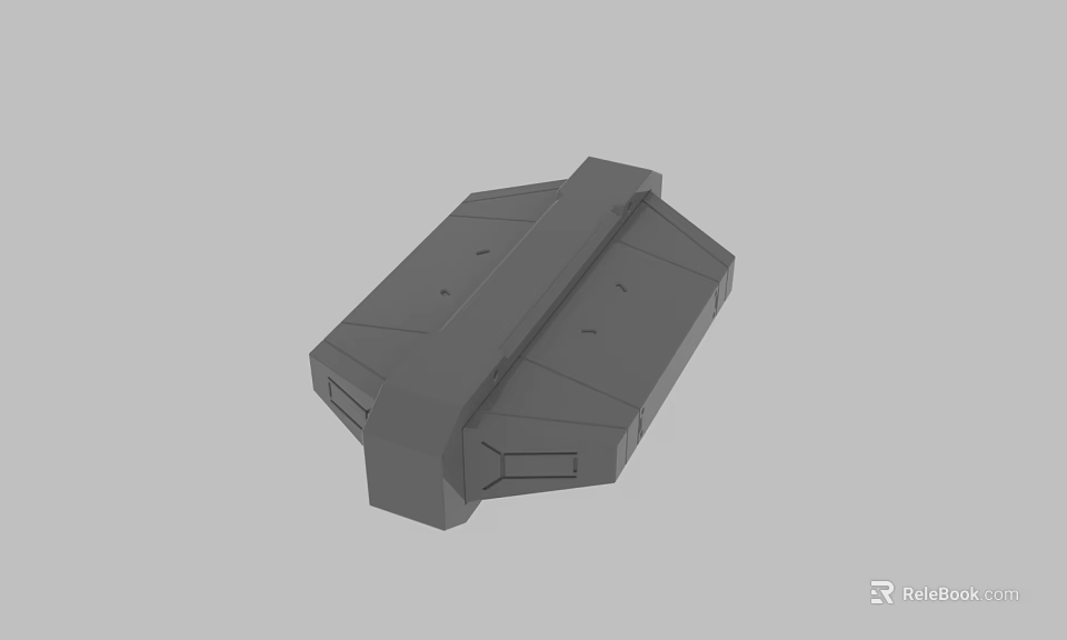 Gray 3D Model Mechanical Component with Geometric Structure and Flat Surface Design 3d model