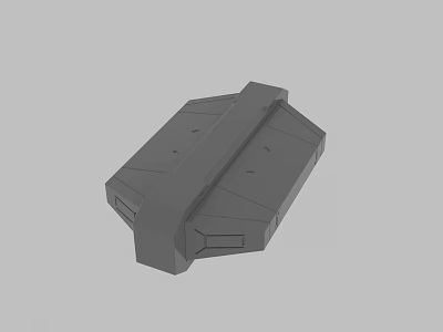Gray 3D Model Mechanical Component with Geometric Structure and Flat Surface Design 3d model
