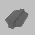 Gray 3D Model Mechanical Component with Geometric Structure and Flat Surface Design 3d model