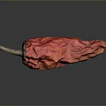 Dried Red Chili Pepper With Vibrant Red Color And Wrinkled Texture On Dark Background