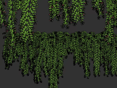 Lush Green Hanging Vines With Dense Foliage For Decorative Garden Design 3d model