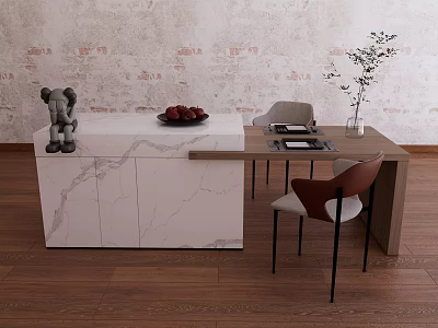 Modern Island TAICHA Island Dining Table and Chair 3d model