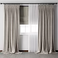 Beige Velvet Curtains With Sheer Panels For Bright Home Window Interior
