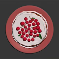 Delicious Two Layer Red Velvet Cake With White Frosting And Fresh Raspberries On Pink Plate