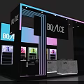 Bounce Modern Store Featuring Neon Lights Display Screens Product Displays And Tables Chairs