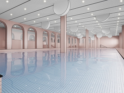 modern swimming pool 3d model