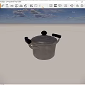Stainless Steel Cooking Pot With Lid And Two Black Handles For Home Use