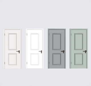 Jianou swing door set door wooden door 3d model