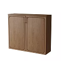Modern Minimalist Wooden Entryway Cabinet Sideboard With Double Door Design And Natural Wood Finish