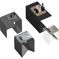 Modern Side Tables With Geometric Design Black Frame And Wooden Top Details