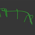 Sturdy Industrial Metal Curved Frame Structure With Support Legs And Joints