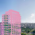 Modern High Rise Residential Building With Sleek Glass Exterior And Cityscape Views