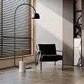 Stylish Inflatable Furniture Design In Modern Interior With Floor Lamp And Blinds
