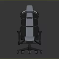 Modern Comfortable Office Chair With Ergonomic Backrest Gray Black Wheeled Base 3d model