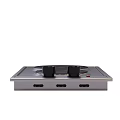Modern Stainless Steel Electric Cooktop With Two Burners And Knob Controls