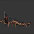 Mythical Crab Inspired Creature With Humanoid Torso And Spiked Segmented Legs 3d model