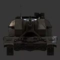 Tank 3D Render With Turret Gun Barrel And Equipment On Neutral Background