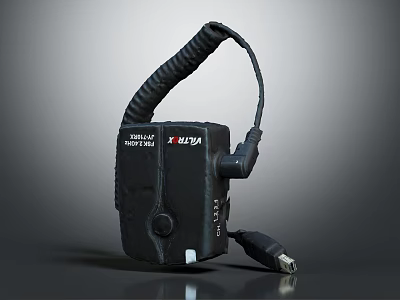 KIRISUN Black Handheld Professional Electronic Communication Device With Cable And Interface 3d model