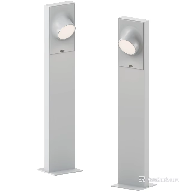 Modern Floor Lamp With White Sleek Body And Round Light Head Design For Home 3d model 