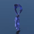 Purple Woven Tie With Tied Knot On Blue Background Naturally Hanging Texture