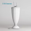 Creamy White Milkshake in Tall Glass with Whipped Cream Cherry and Straw