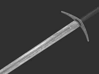 Ancient Metallic Sword With Sharp Blade Intricate Crossguard And Textured Hilt 3d model