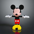 Classic Mickey Mouse Character With Black Ears White Gloves Red Shorts And Yellow Shoes