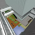 Modern Museum Building With Gray Textured Facade Geometric Glass Structure And Entrance Courtyard