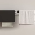 Wall Mounted Bathroom Cabinet Rack With Black Cabinet And White Towel Storage