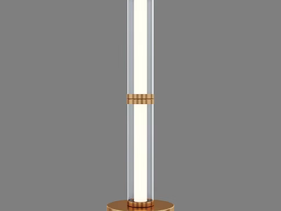 Modern Table Lamp With Glass Column And Golden Accent Metal Base 3d model