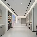 Modern PULSE Showroom Interior With Display Shelves Counter Washing Machine And Lighting