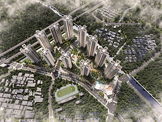 Modern Aerial View of Shenzhen Anju 3d model