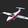 Passenger Plane Model With Red White Blue Livery Snowbird Logo And Twin Seat Streamlined Design