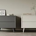 Gray and Ivory Bedside Tables with Drawers Framed Leaf Art Book Vase and Plant