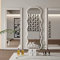 Cream Style Full-length Mirror 3d model