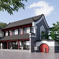 Chinese-style Ancient Building Shops 3d model